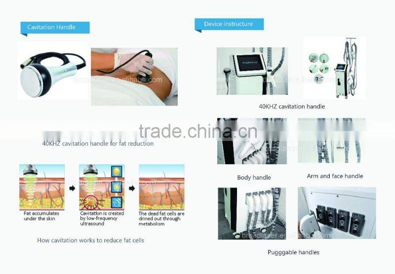 New ultrasonic 40k cavitation vaccum face shape calculator /ultrasound vacuum body contouring slimming machine