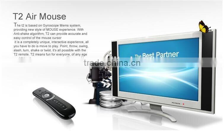 Gyroscope Mini Fly Air Mouse Keyboard T2 2.4G Wireless 3D Remote Sensing Air Mouse Gaming mouse gamer