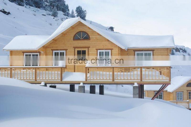 2015 New Design Prefab Wooden House with Terrace for Skiing Resort