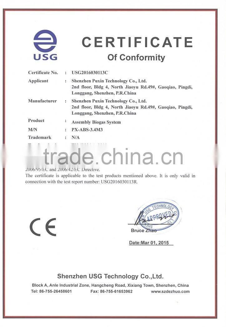 Domestic assembled biogas digester with cooking machinery