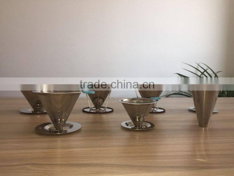 Coffee pour over cone dripper/Stainless Steel Coffee Filter and Maker