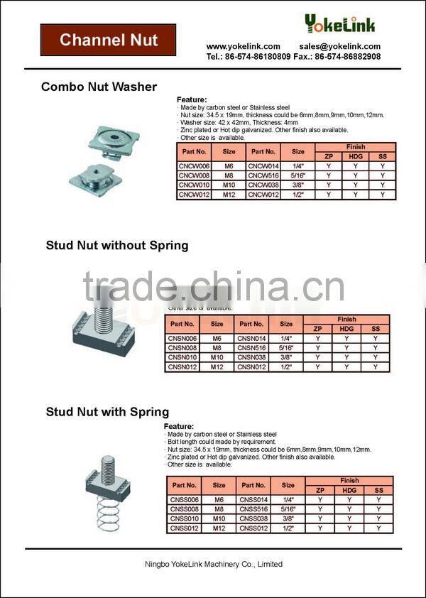 Carbon Steel Hot Dip Galvanized Channel Nut with Plastic Cap