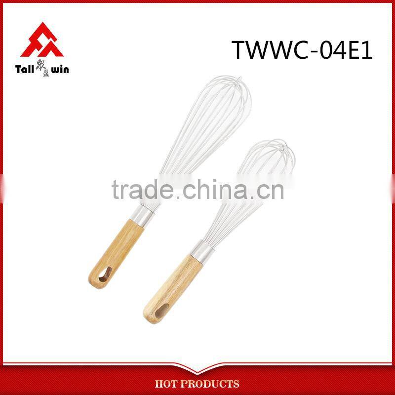 Stainless Steel Fine Double Mesh Wooden Handle Strainer