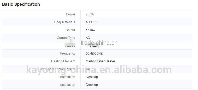 2015 new design electric heater fan with carbon tube heating