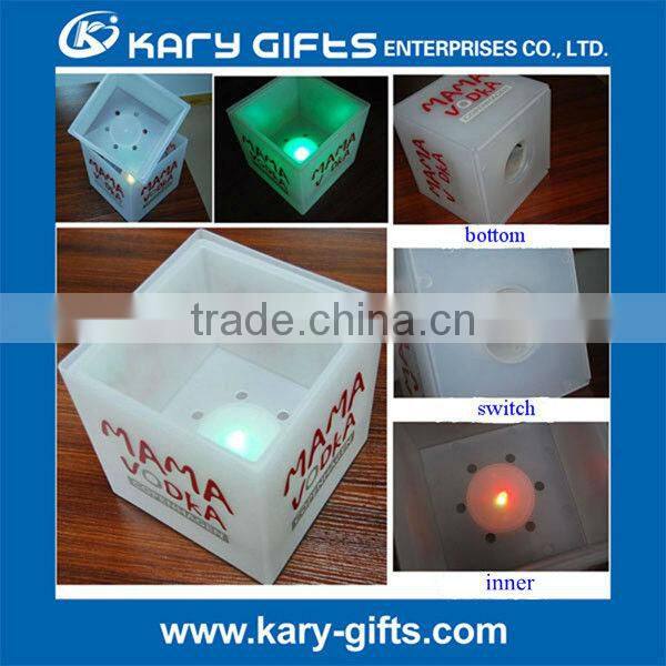 Promotional plastic led bucket ice for party bar