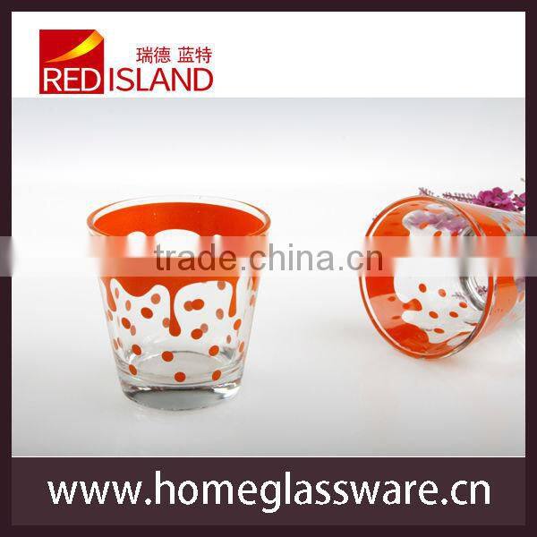 glass manufantory supply drinking glass cup with decal