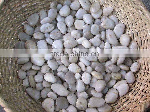 Natural White Cobble Pebble Stone polished A grade outside garden pavingstone, Landscape Paving