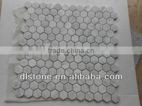 Bianco Carrara White Marble Mosaic Tile 12x12 Small Hexagon competitive price
