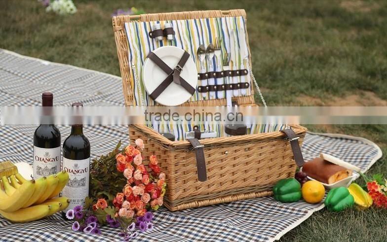 handmade luxury round wicker picnic basket with handle wholesale