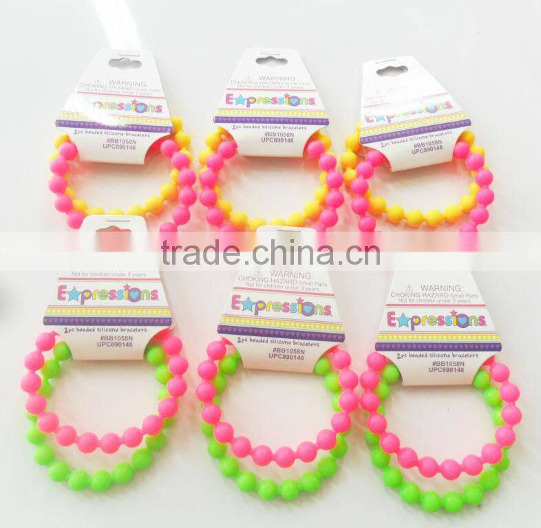 glow silicone bead bracelet silicone bracelet