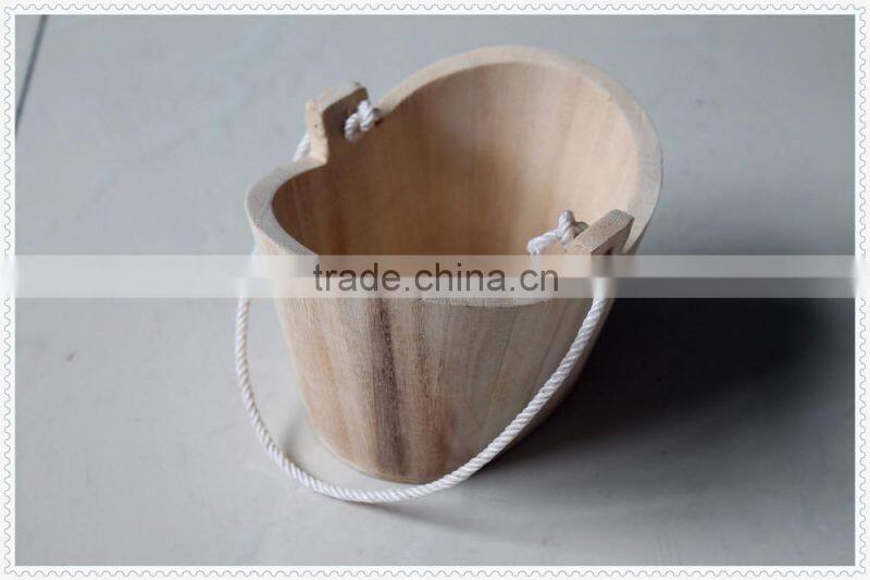 2015 high quality hot sell decorative handmade unfinished wooden barrel with handle