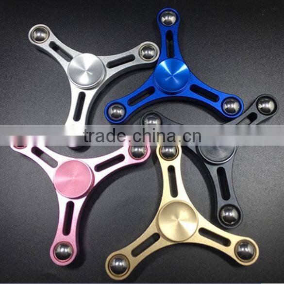 Hot selling metal fidget spinner and high speed metal wind hand spinner Anti Stress Tri Hand Spinner