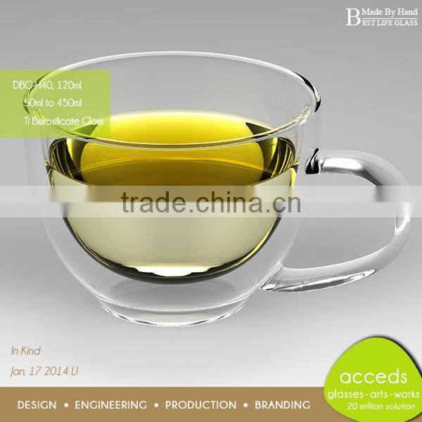 Heat Resistant Double Wall Glass With Handle