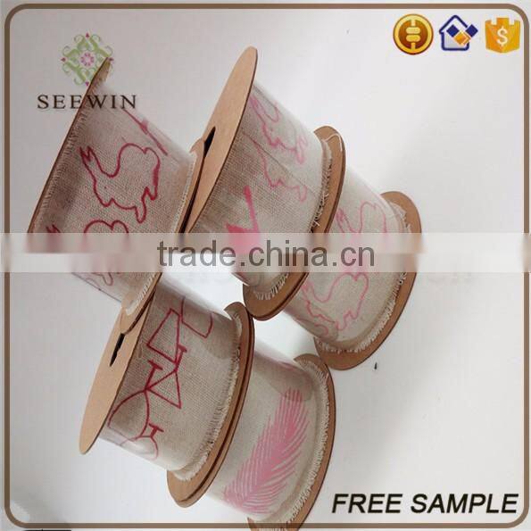 100% pure jute burlap ribbon for packing tie bow