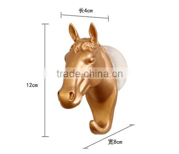 Wholesale Stock Horse Shaped Resin Decorate Sucker Wall Hook