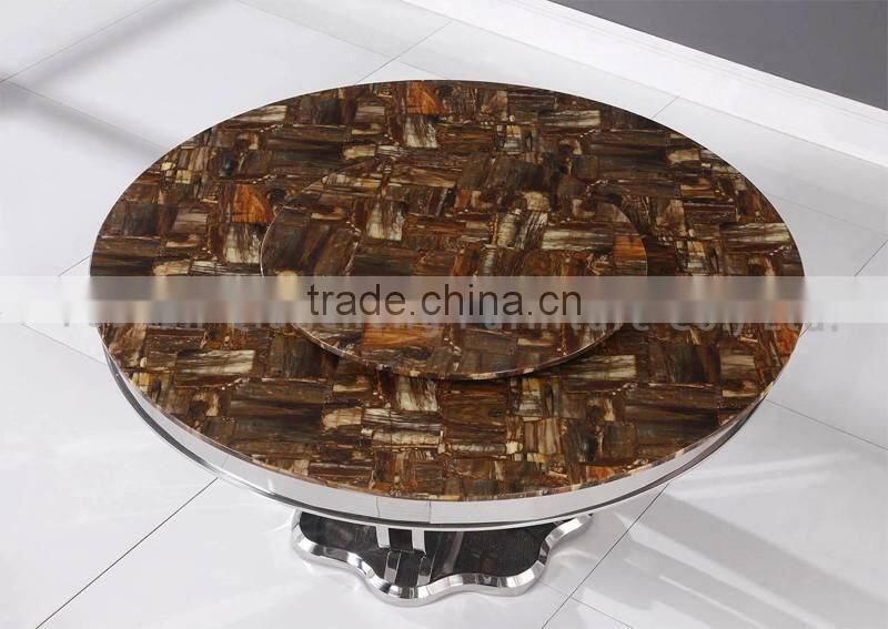 Dining table round marble slab table top hotel furniture