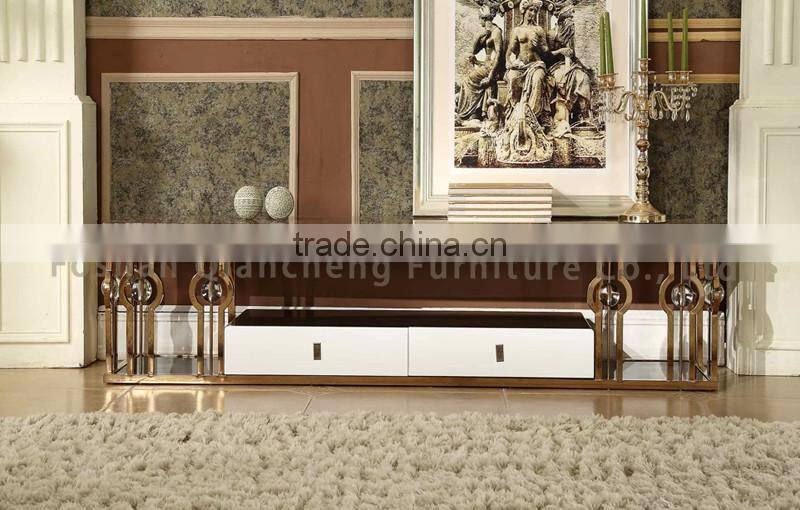 Luxury Stone Top Modern Iron TV Stand