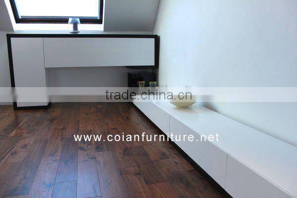 Stylish solid wood corian shelved living room bedside cabinets