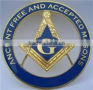 ancient free and accepted masons car emblem, masonic car badge with name