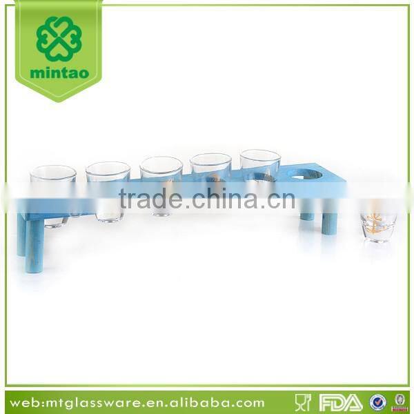 glass drinking type high quality gold decal print fancy shot glass