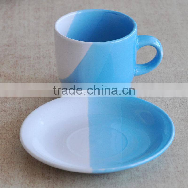 White Color 220CC Stoneware Cup and Saucer