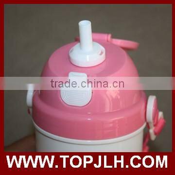 top quality plastic material sublimation kids water bottle with straw