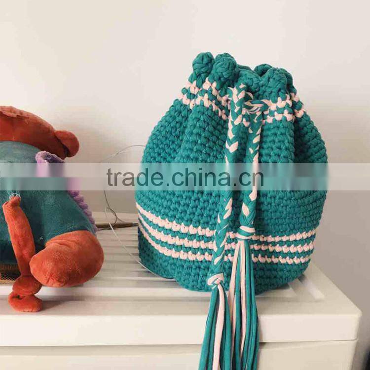 Wholesale 100% polyester strip yarn 250g DIY for Hand woven cushion