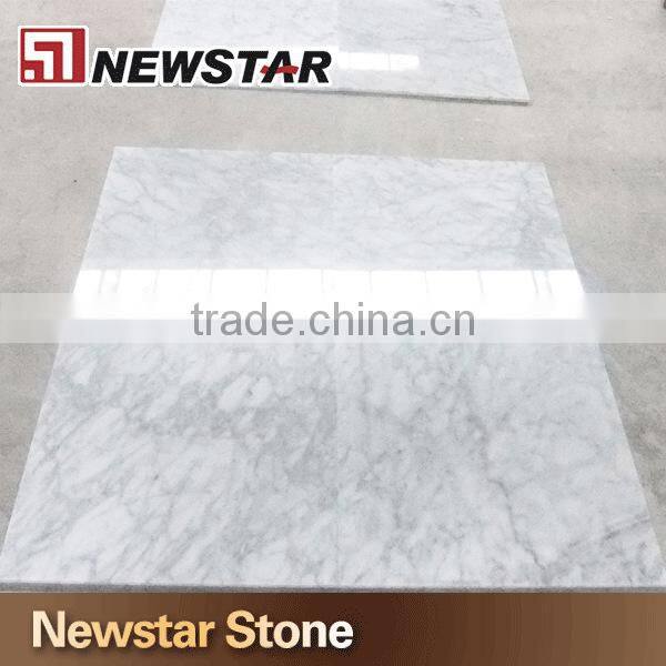 Newstar Standard Size Bianco Carrara White Marble Flooring Stone Tile