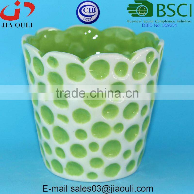 Metal Electroplating Silver Ceramic planter pot
