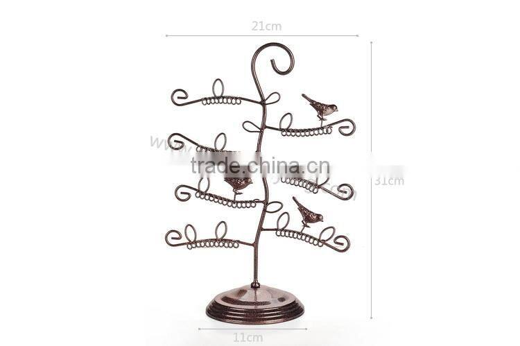 Metal display stand for jewelry bird earrings holder