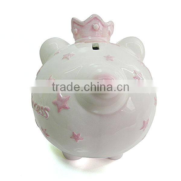ceramic design piggy bank with lock and key