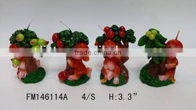 high quality lovely monkey shape candle wholesale for 2016 new year gift