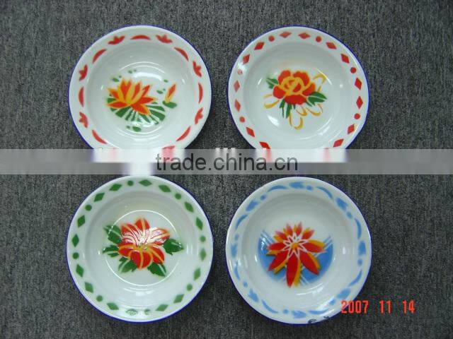 enamelware 14-26cm white porcelain enamel unpatterned soup plates plain