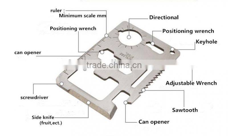 Hot useful outdoor camping knife card tool camping knife stainless steel
