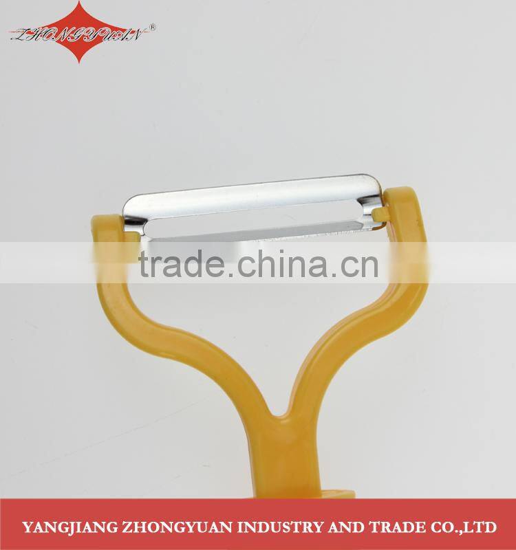 Stylish Stainless steel Y shape vegetable peeler with soft ABS handle