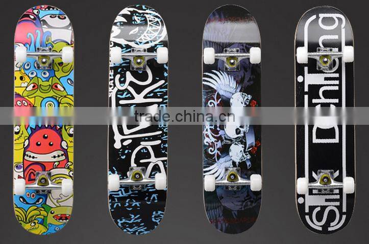 water thermal transfer 4 PU Wheel Maple Sport Skateboard Good reputation 9 Plies longboard skateboard cheap