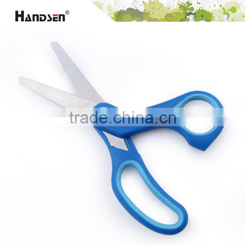 5" soft grip plastic PP handle scissors with a box