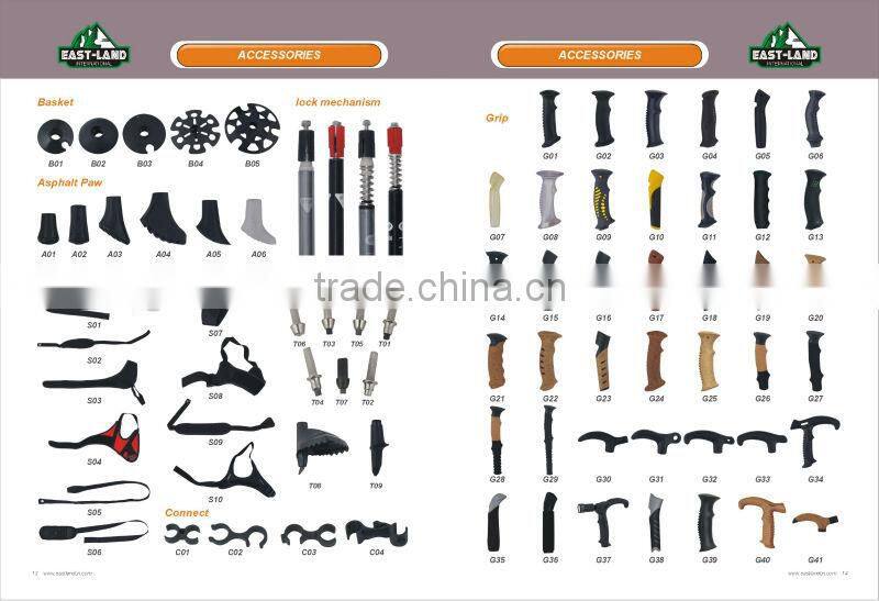 removable Long EVA handle folding 4 section trekking pole