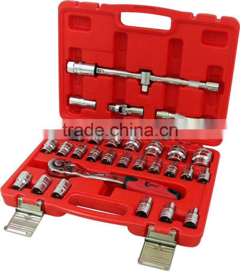 High Quality 32Pcs 1/2" Dr.Socket Wrench Set In Plastic Case