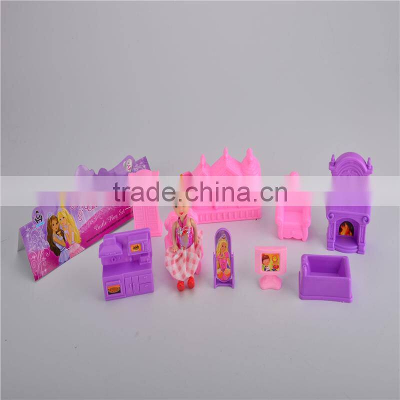 2016 new fashion kids furniture toy plastic castle play set