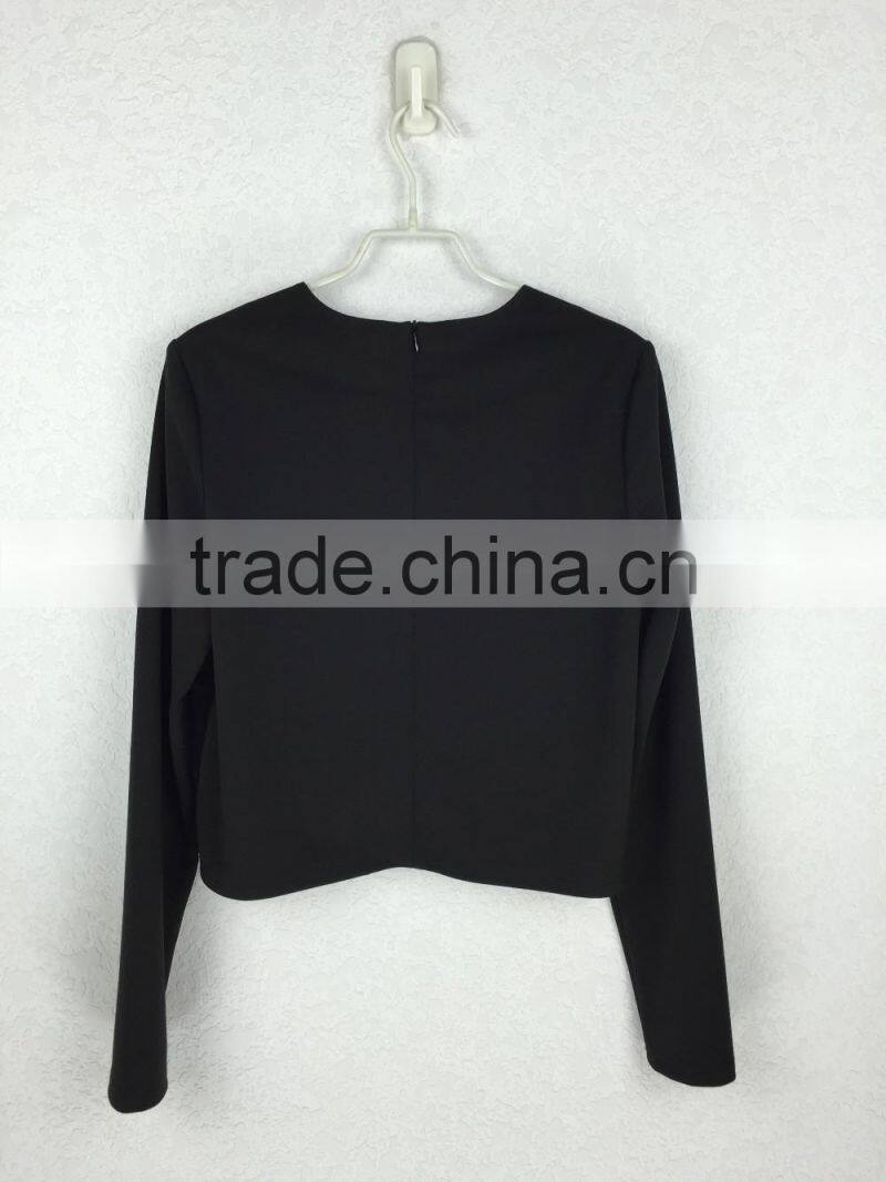 Blouses 2016 New Designs Polyester Long Sleeve Sex Fashion Design Lady Blouse