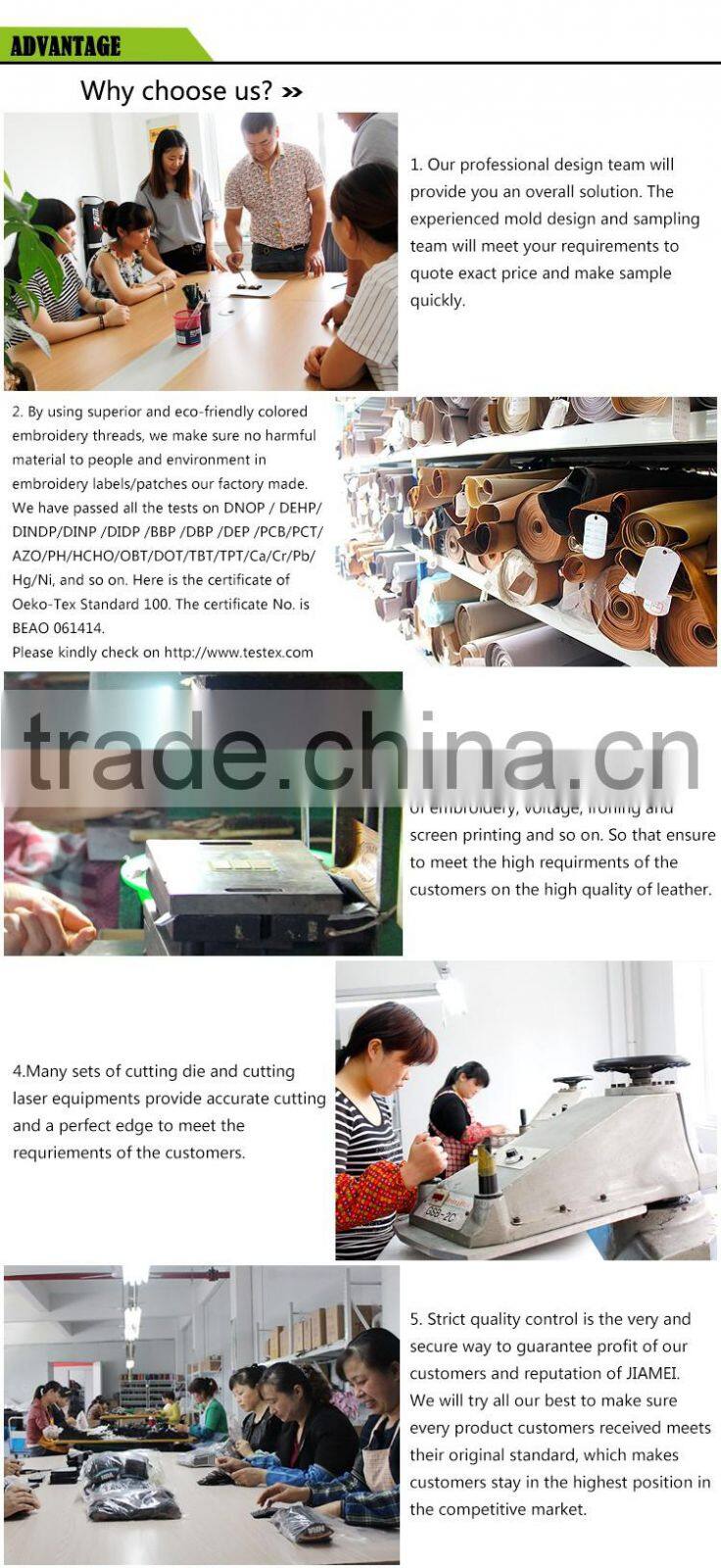 Customized embossed printed PU Leather Label badge patch