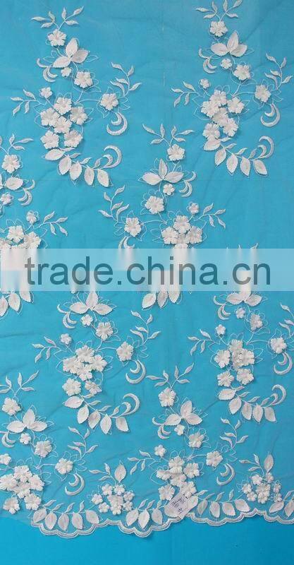 Fashion african tull embroidery 3d lace dress fabric