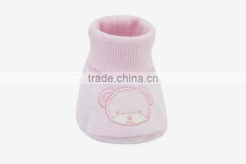 Wholesale Baby Product Lovely Beer Embroidered Organic Cotton Fancy Baby Sock