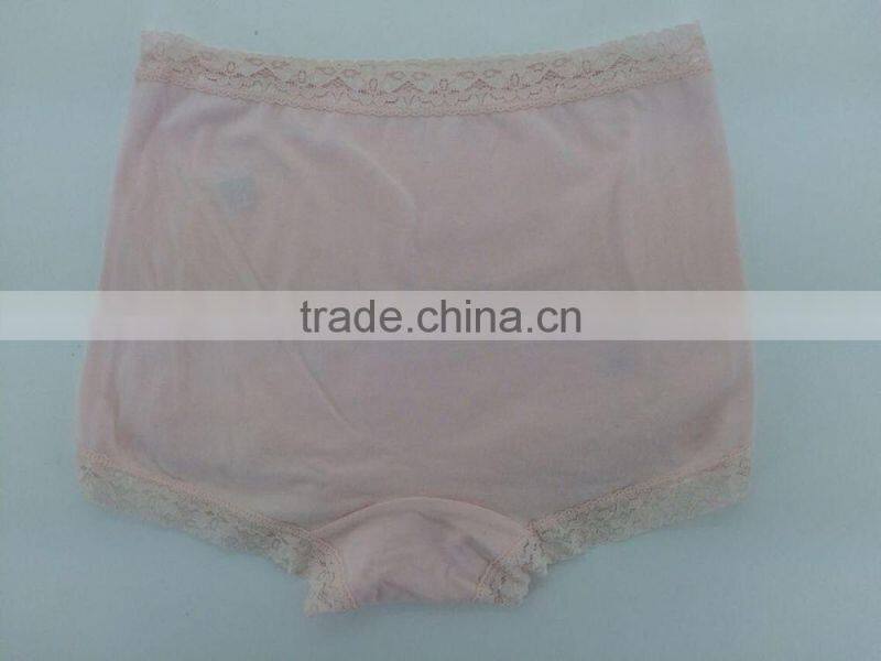 Fashion Style! 2015 New Arrival Pink Color Briefs With Lace Comfortable Wearing Big Size Women Mommy Pants