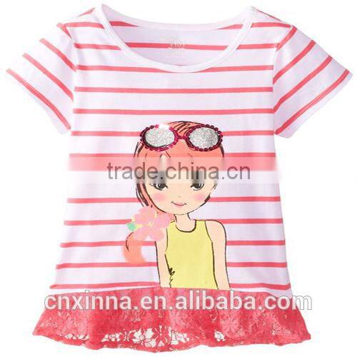 The Children's Place Little Girls' Short-Sleeve Stripe Ruffle Top