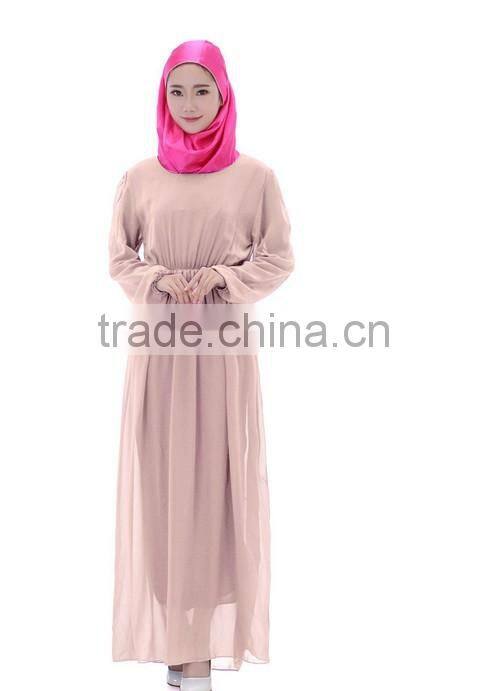fashion summer long sleeve chiffon hijab muslim dress