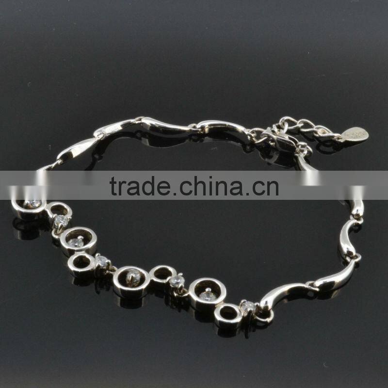 2014 rhodium plated 925 silver bracelets jewelry