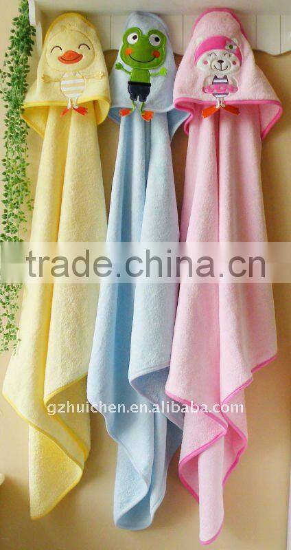 100% cotton baby clothes, baby embroider hooded blanket