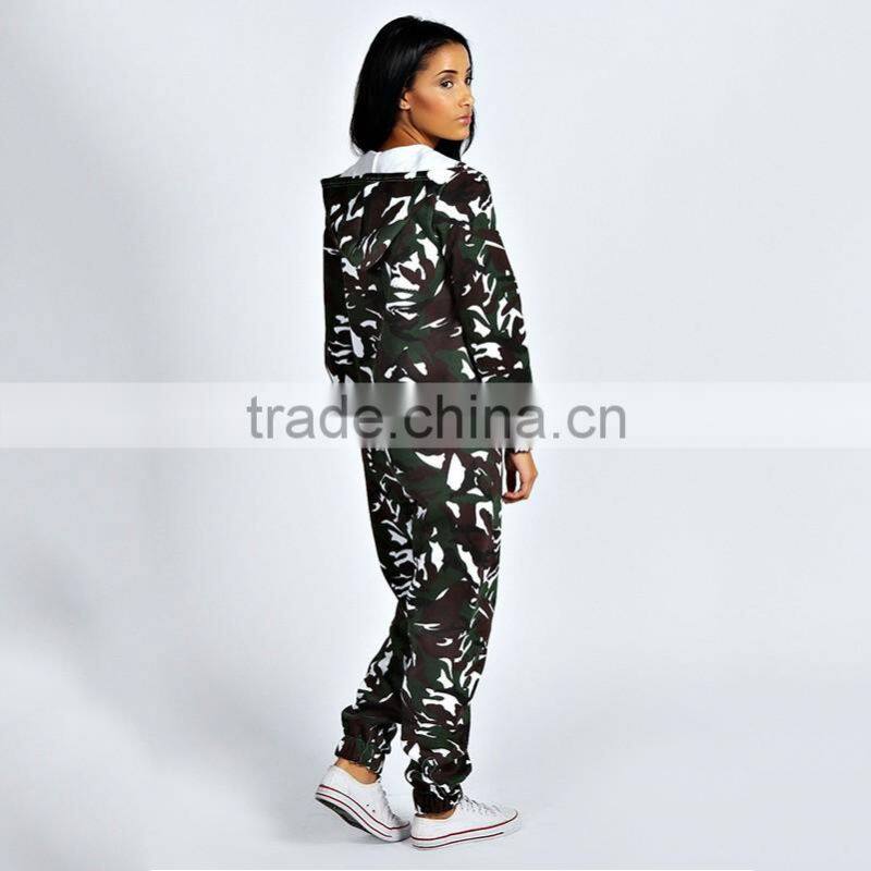 New fashion 100% polyester outdoor fitted camo onesie adult